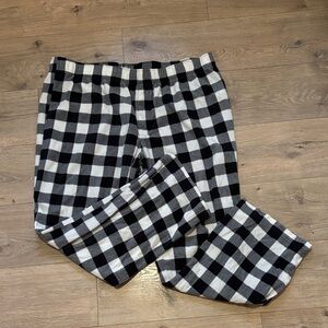 Men’s Black & White Buffalo Plaid Checkered Pajama Pants XXL